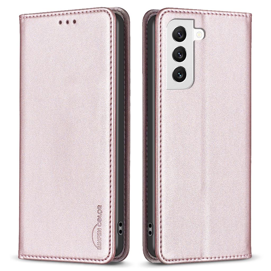 BINFEN COLOR BF18 For Samsung Galaxy S22+ 5G Flip Leather Case Card Slots Stand Protective Phone Cover