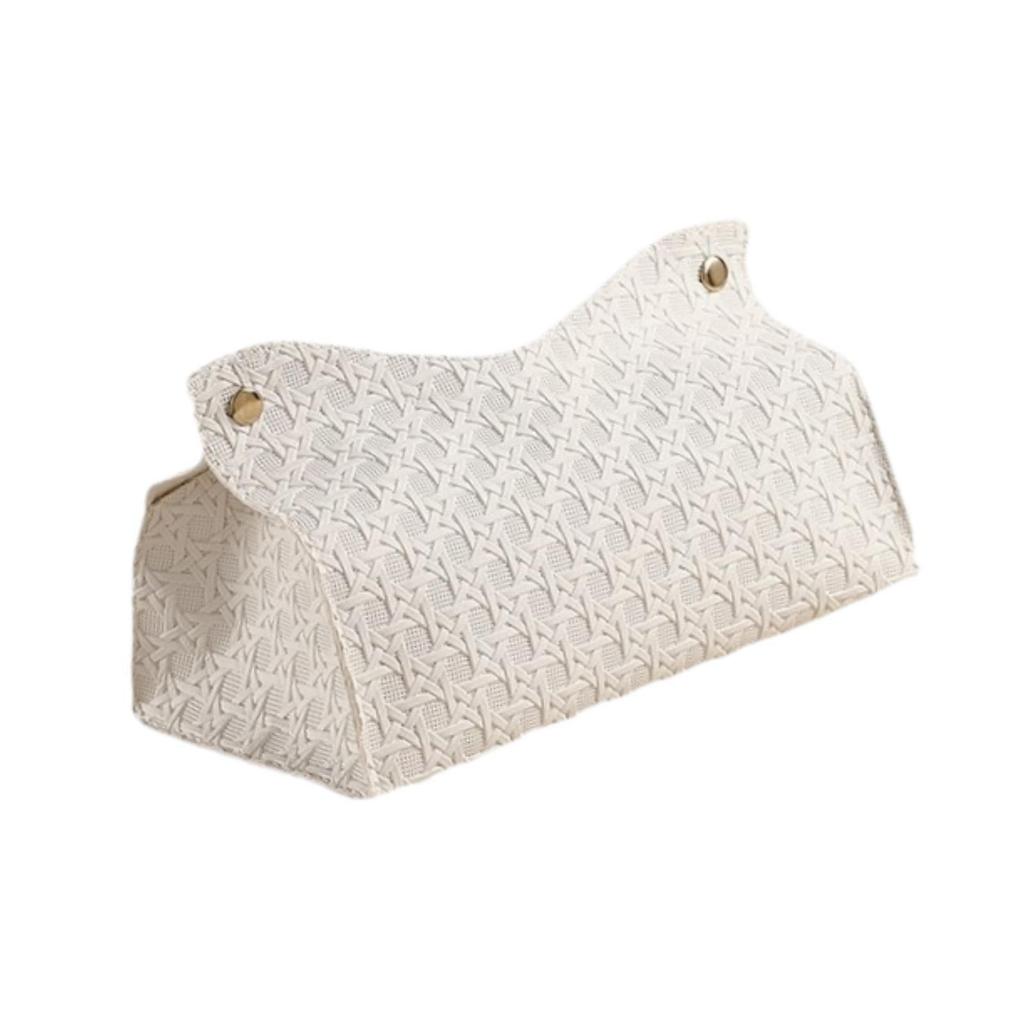 Faux Leather Tissue Box Cover, Elegant Rectangular Napkin Holder for Nightstand, Dresser, Home