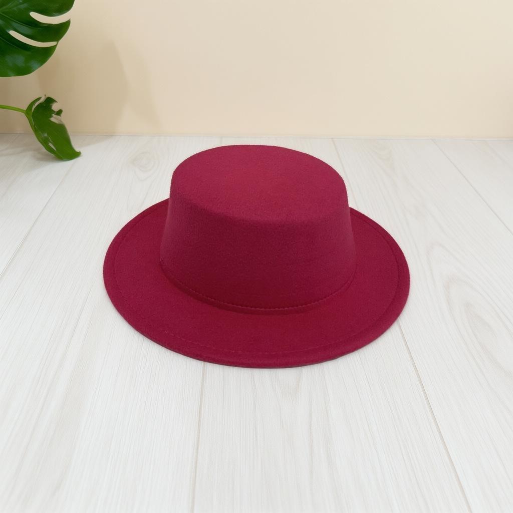 Vintage British Flat-brimmed Hat Flat-topped Top Hat Couple Gentleman and Gentleman Jazz Autumn and Winter