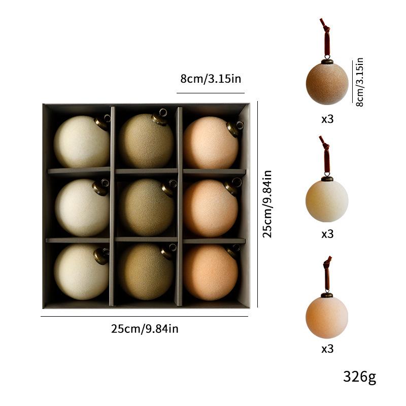 8cm Stoffbezogene Weihnachtskugeln Baumschmuck für Feiertagsdeko Heimparty Geschenk Dekorationen