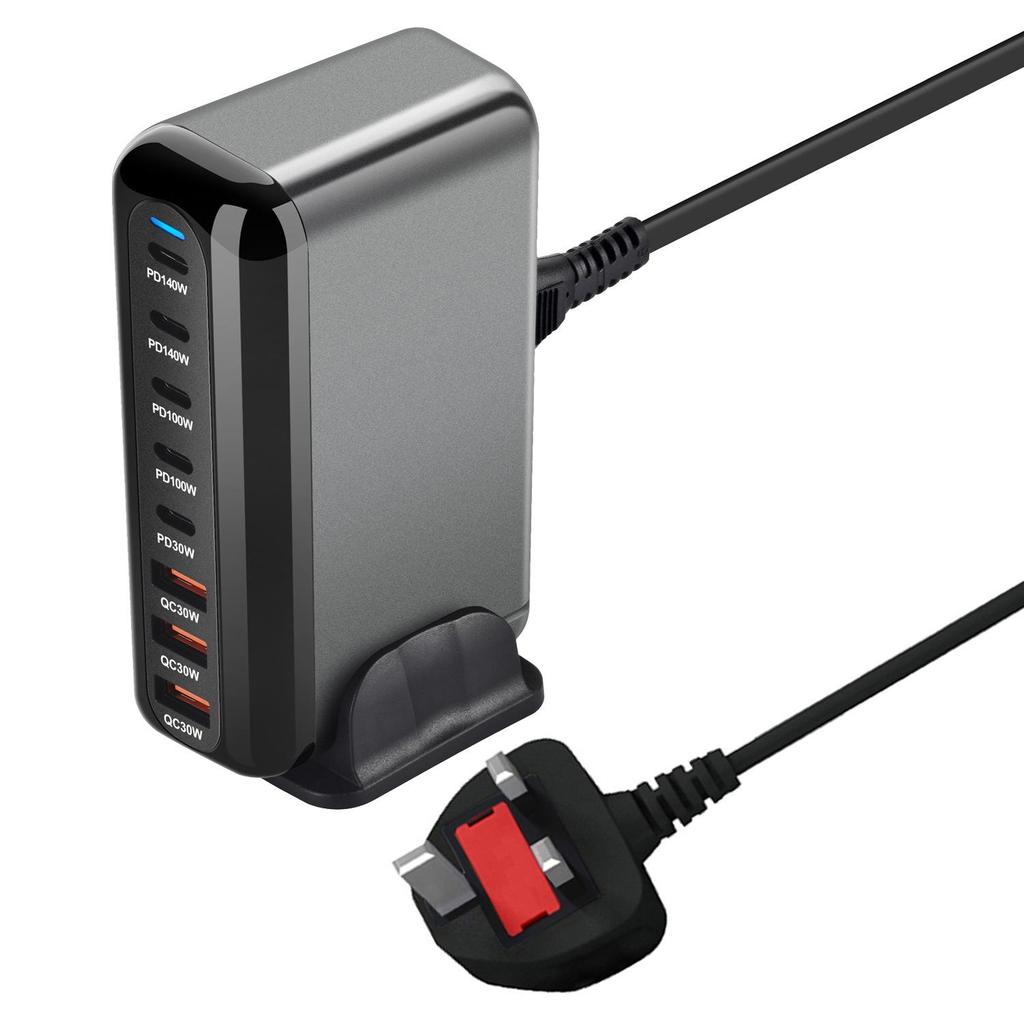 600W GaN Charger Hub Multi Ports QC PD USB C Fast Charging Station Adapter Compatible for IPhone 16/15/14 IPad MacBook Laptop