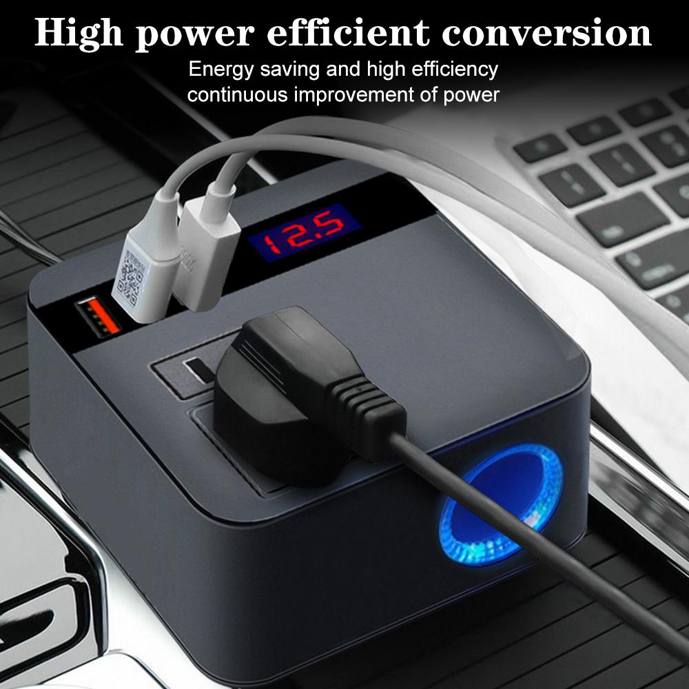 DC 12V To 220V Vehicle-Mounted Household AC Converter The Cigarette Lighter Socket With USB Universal Car Power Invertor 120W