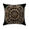 Home Decor Elegant Black And Gold Mandala Pattern Pillows Pattern Cushion Cover Suitable For Sofa Bedroom Car Pillow Cover