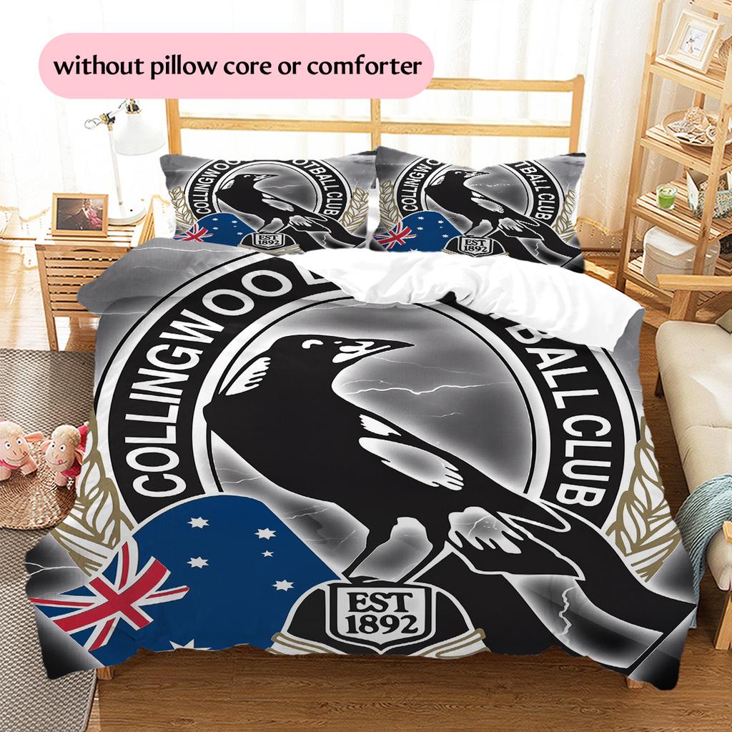 Magpies de Collingwood Set de Colcha con Patrón Decoración del Hogar Regalo (1 funda nórdica + 2 fundas de almohada sin relleno.)