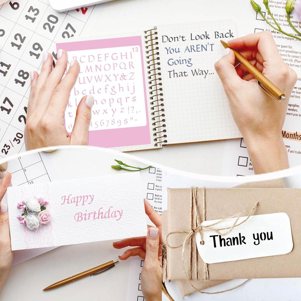 14 Art Journal Letter Stencil Templates for DIY Painting