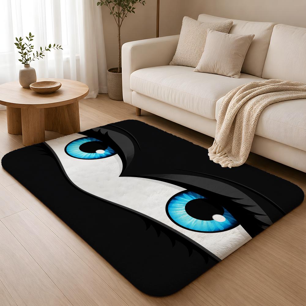 Enchanting Eyes Floor Mat Flannel Rug Non Slip Absorbent Soft Washable For Entryway Hallway Bathroom Kitchen Decor