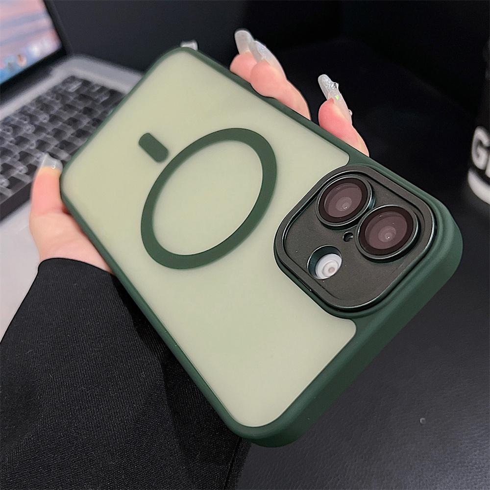 Luxury Matte Magnetic Case For iPhone 16 Pro Max 16 Plus Coque For iPhone 15 14 13 12 Pro Max For Magsafe Wireless Charger Cover