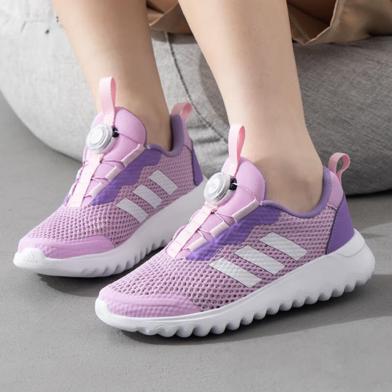 New Adidas 3 Boa Low Top Kids' Running Shoes Purple White Kids' HP5808