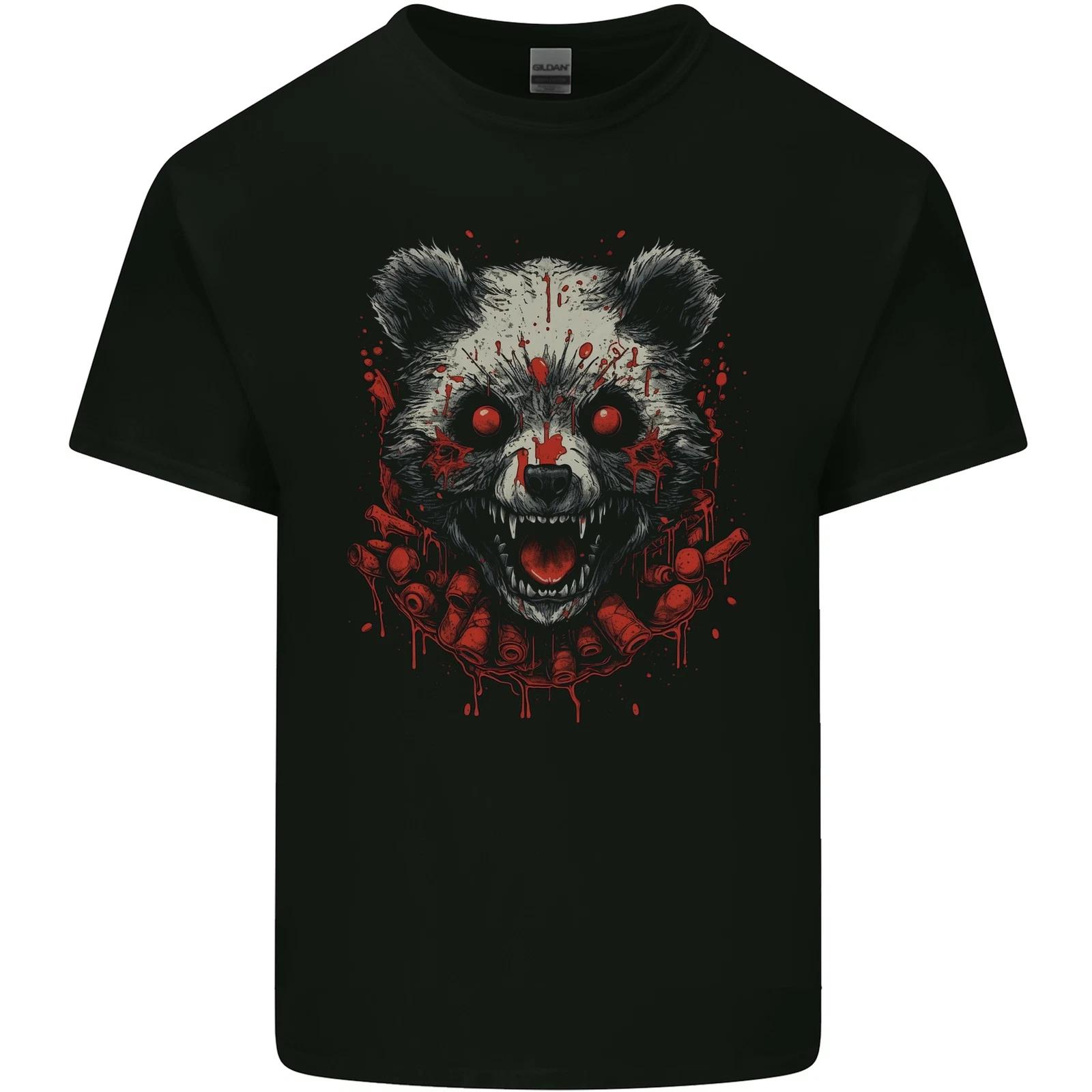 Evil Panda Bear Fantasy Horror Halloween Kids T-Shirt Childrens S