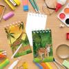 8pcs Forest Animals Spiral Notebook 80GSM Portable Tear-Off Memo Pad Jungle Wildlife School Diary Student Stationery