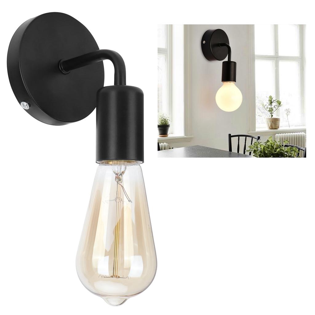 E27 Black Wall Lamp Retro Single Head Wall Light Fixture for Bedside Corridor Stair AC85?265V