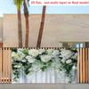 2D White Hydrangea & Green Leaves Backdrop Curtain Style Floral Background for Photoshoot