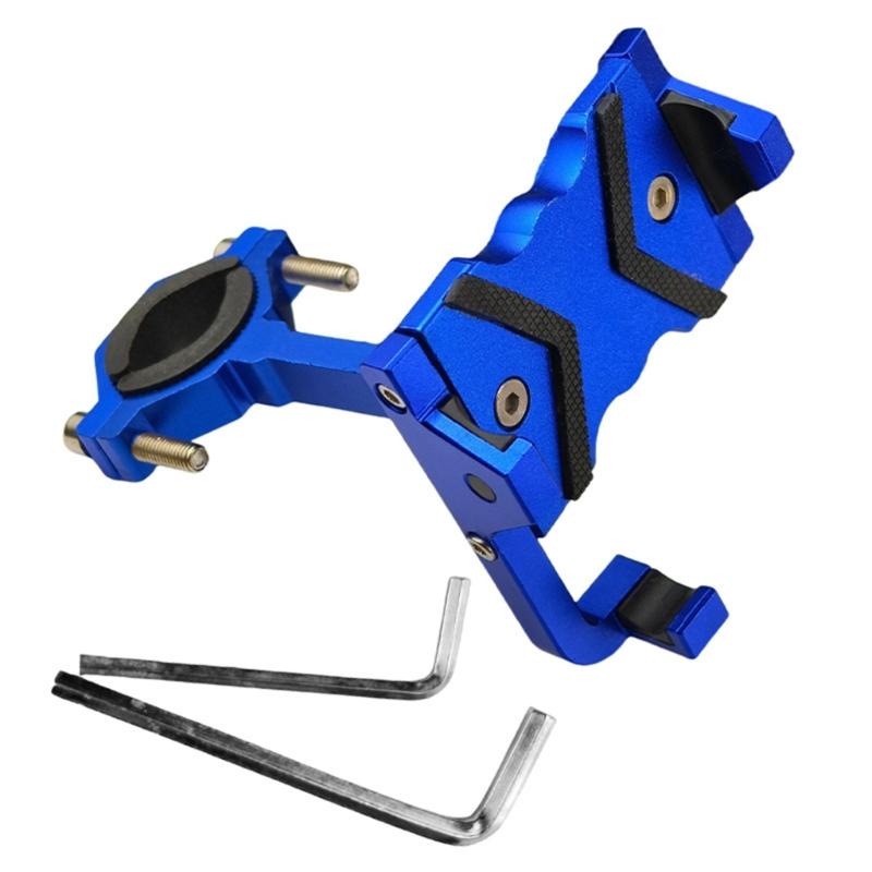 Scooter Handlebar Mounted Cellphone Cradles Universal Motorcycle Phone Holder Shockproof Stand Aluminum Holder синий