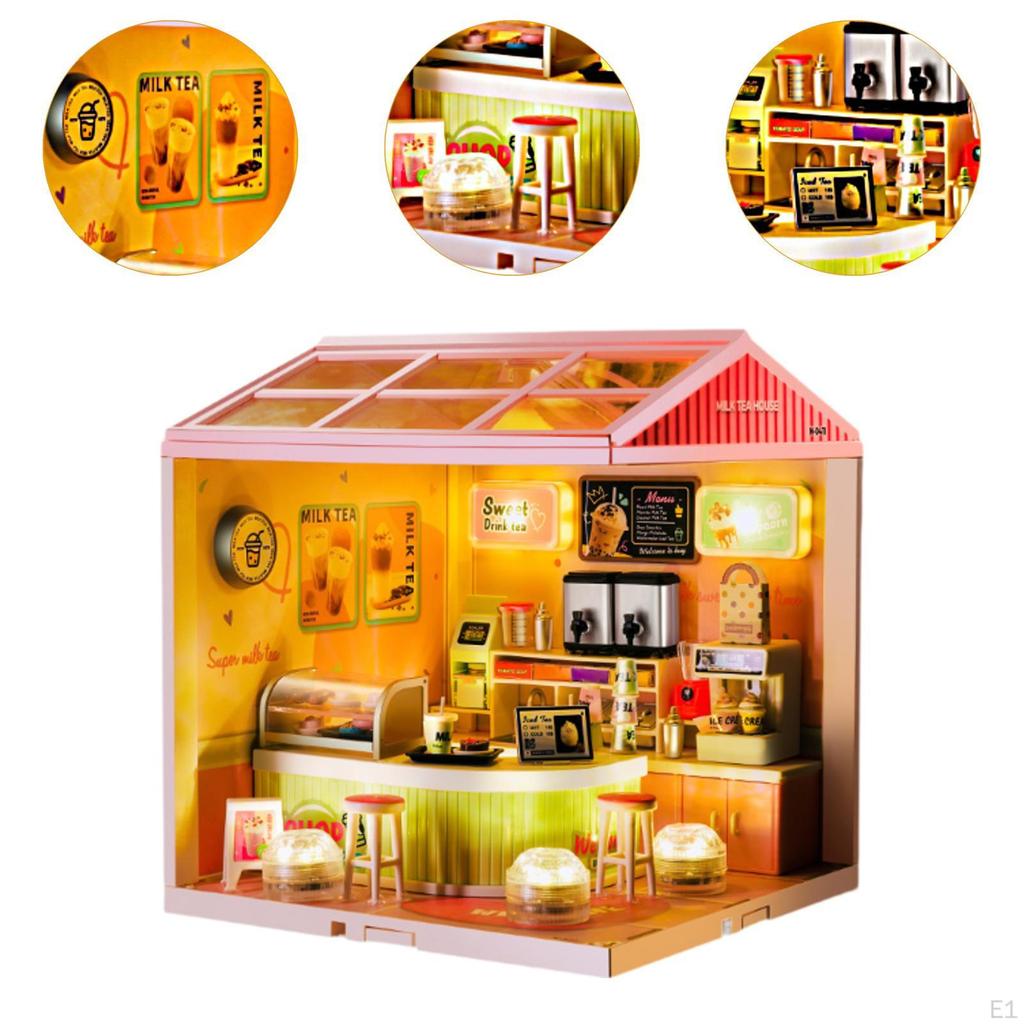 Craft Doll Houses with Furniture Tiny House Diorama for Teens And Kids