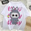 Labubu Cute 3D Print Women T-shirt Girl Short-Sleeved Versatile Casual Trend Clothes