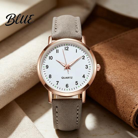 Macaron Color Watch Women Luminous Dainty Analog Quartz Adjustable Leather