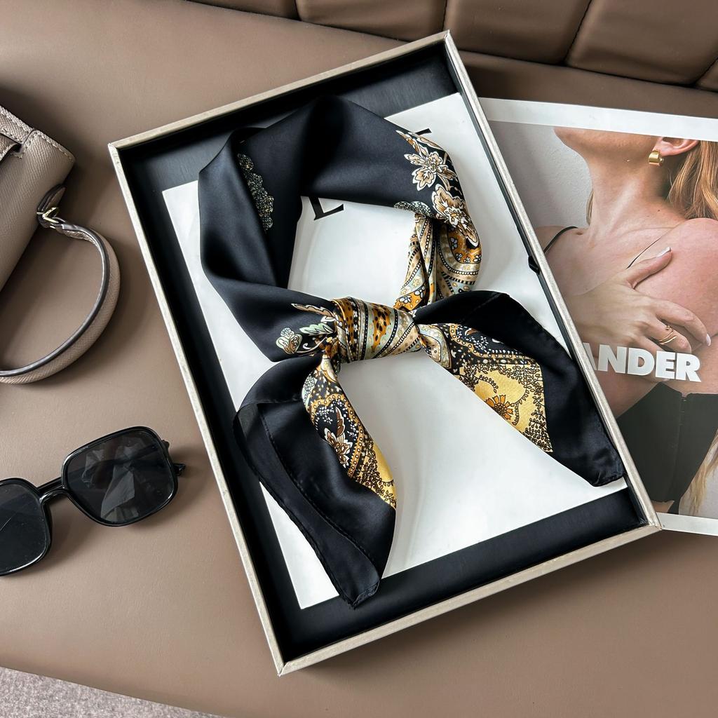 70cm Hair Print Silk cool Feeling Scarf For Women Fashion NeckTie Hand Bag Foulard Wrist Kerchief Shawl Wraps Hajib Lady