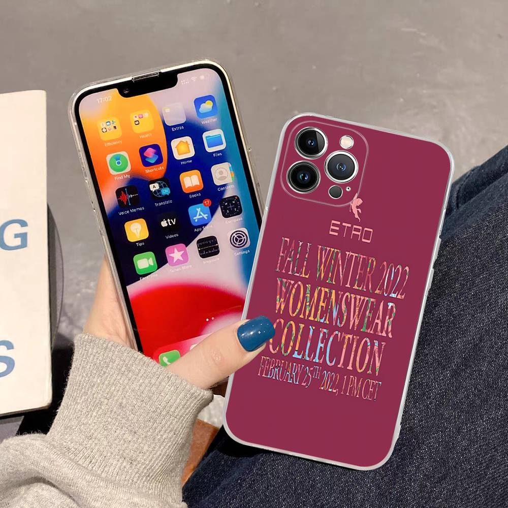 

Classic Design E-Etro Phone Case For IPhone 17 16 15 14 13 11 12 Pro Max 16 Plus Transparent iPhone 11