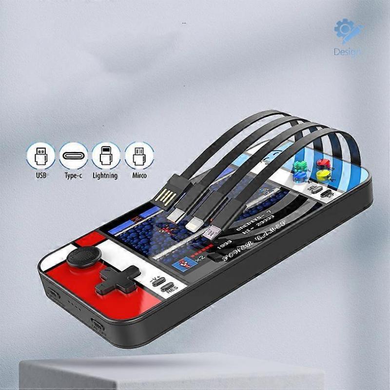 Handheld Game Console 2 In 1 Power Bank Retro Games Player With 500 Games