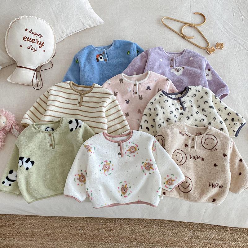 2025 Winter Children's Korean-Style Cartoon Pajama Set for Boys & Girls - Two-Piece