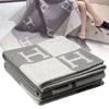 Luxurious Wool Cashmere Blanket Thick Warm Geometric Pattern Office Throw