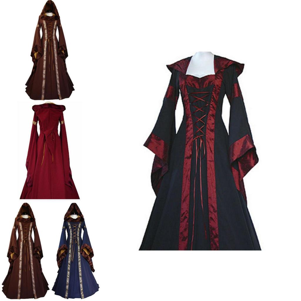 Elegant Vintage Masquerade Party Dress Women's Gothic Medieval Costume