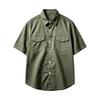 Camicia da lavoro casual da uomo a maniche corte in cotone utility