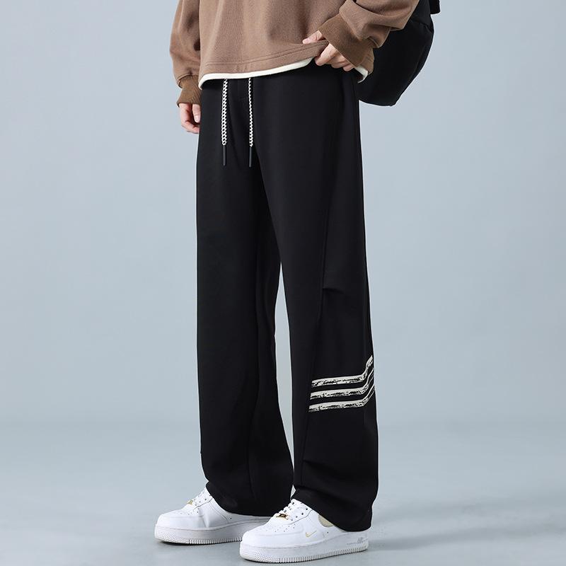 Men's Spring and Autumn New Casual Sweatpants Versatile Straight Tube Drape Loose Wide-leg Pants Fashionable Youth Sweatpants