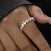 Luxuriöser Rosa Kristall Zirkon Herzförmiger Offener Ring für Damen Glänzendes Metall Geometrisch Verstellbarer Fingerring Modeschmuck Geschenk