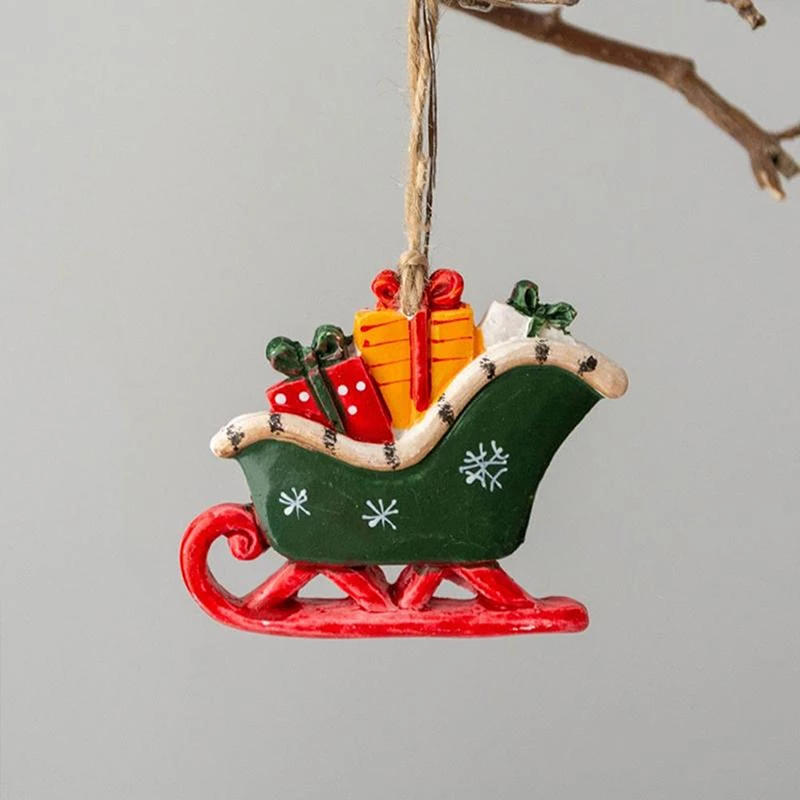 Creative Christmas Resin Horse Hanging Pendant Rustic Christmas Tree Decoration Ornaments Home Decor