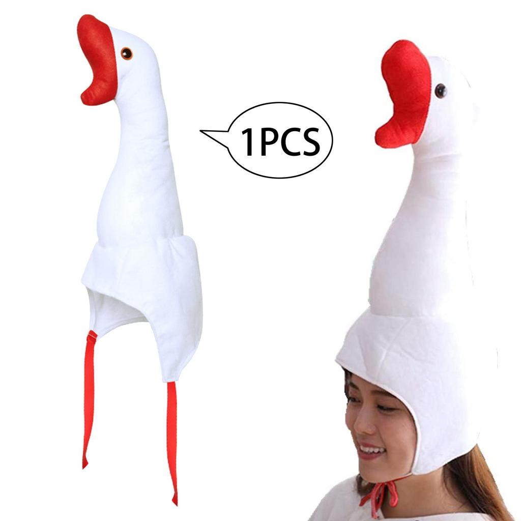 Plush Goose Hat Funny Head Cover Cosplay Winter Creative Women Costume Hat Plush Hat Headwear for Party Fancy Dress Holiday