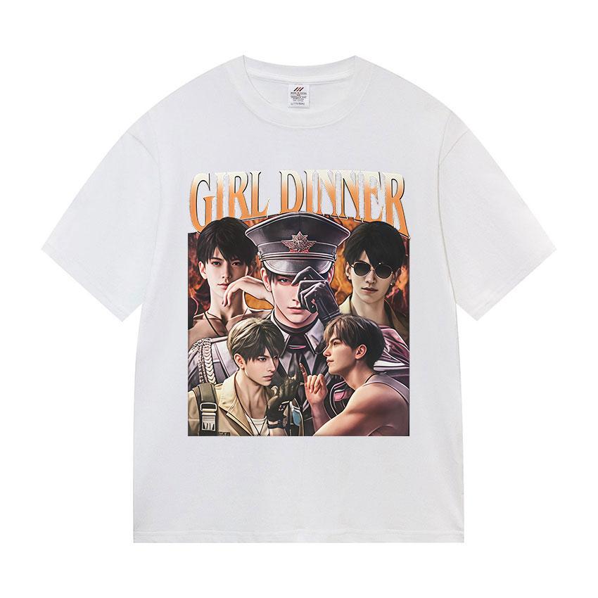 Funny Girl Dinner Caleb Graphic Tee Shirt Love and Deepspace Novelty Summer O-Neck T-Shirts Fashion High Quality Cotton T Shirts