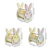 DIY Paint Easter Bunny Basket Wooden Candy Storage Basket Rabbit Storage Box  Easter Parties