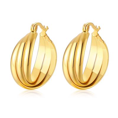 Unique Hoop Earring for Women Gold-Color 316l Stainless Steel Female Rock Jewelry