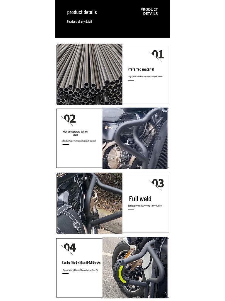 Qianjiang Flash 350/300S Front Guard, Competition Bar, Backrest, and Luggage Rack Accessories