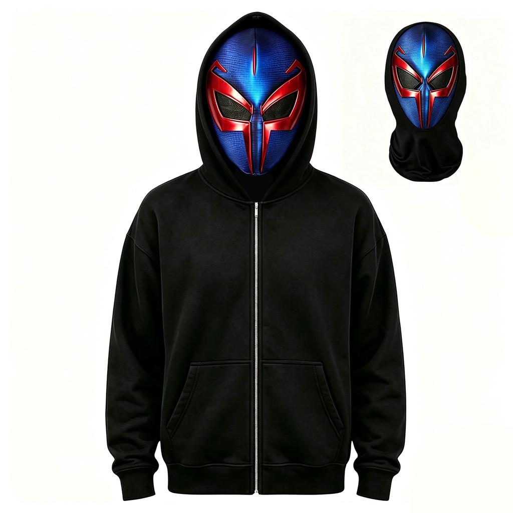 Kids Halloween Graphic Print Zip-Up Hoodie for Casual Everyday Wear and Party