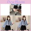 Soft Satin Lantern Sleeve Shirt With 3d Pattern And V Neck For Spring 2025 Women