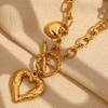 Hot Sale Creative OT Buckle Chain Heart Charms Necklace Jewelry for Women Stainless Steel Necklaces