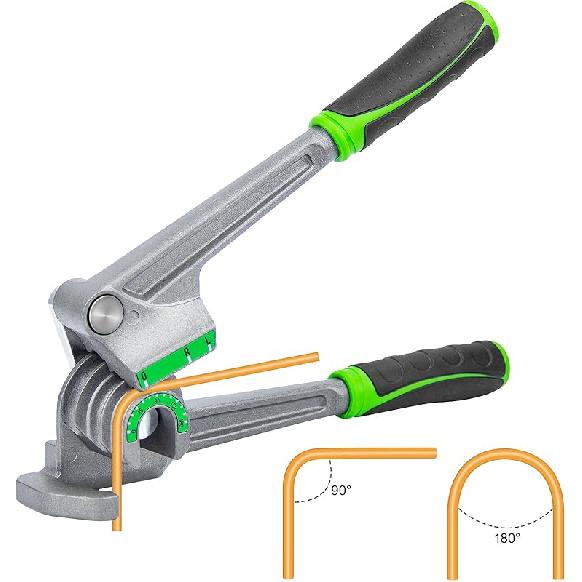 1/4 3/8  1/2 (6/10/12мм) ОД. Ручной трубогиб, трубогиб 3 в 1 с регулируемым крюком, 180°, медный, алюминиевый, латунный трубогиб, инструмент для систем отопления, вентиляции и кондиционирования воздуха ‎‎STN368