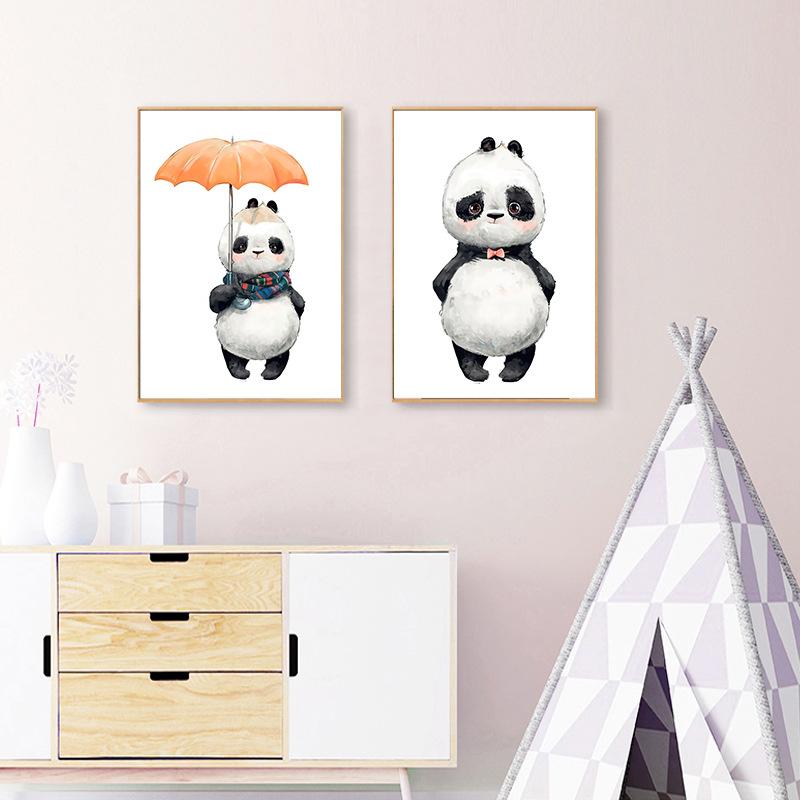 Moderne Cartoon Tier Fuchs Elefant Bär Nordic-Stil Kinderzimmer Dekorative Malerei Hängende Malerei Leinwand Wand Kunst Spielzeug