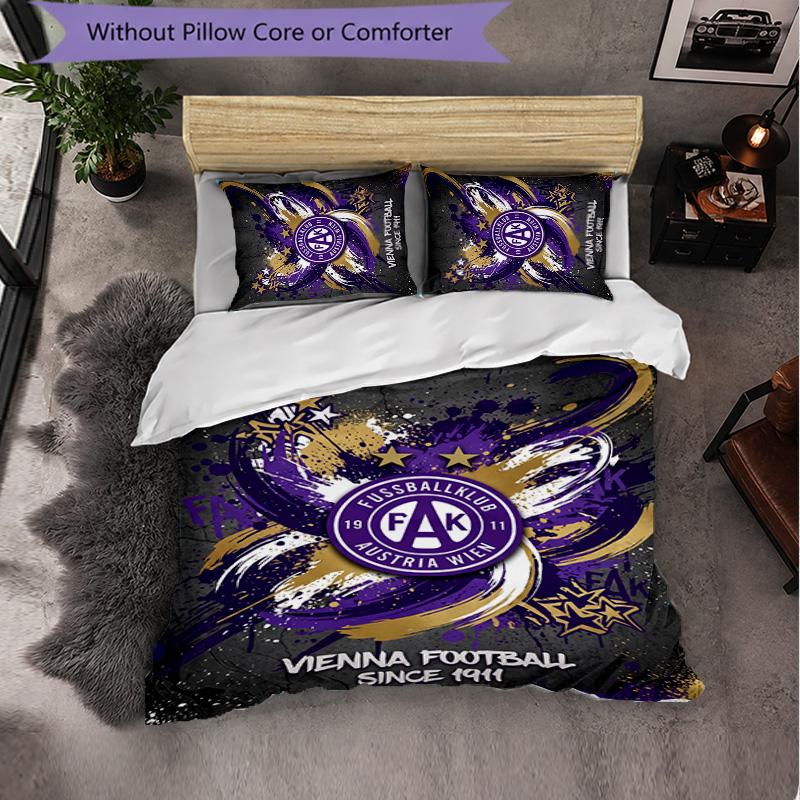 Austria Wien FC Themed Bedding 3Pcs Duvet Cover Set Decorative Bed Linen For Teen Room Home Decoration