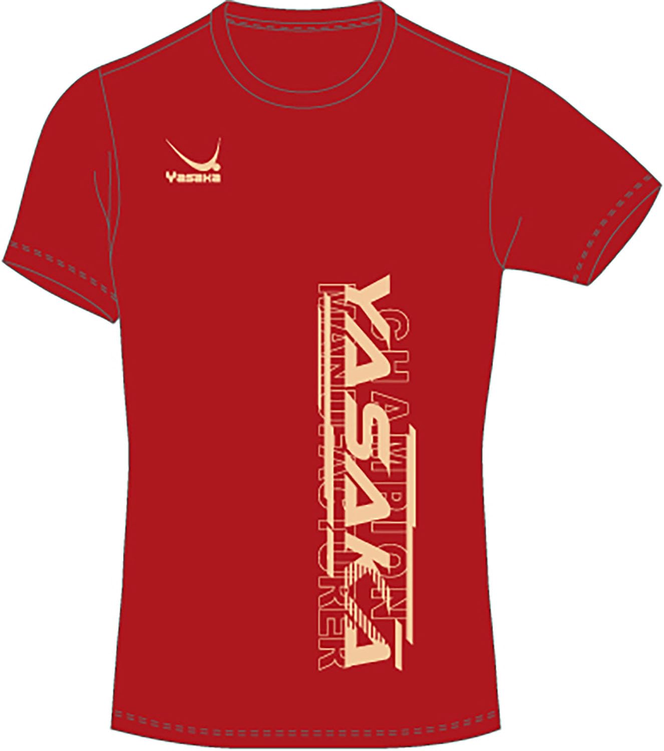 

Yasaka Table Tennis Logo Cat Medium T-Shirt, V, Practice, Y855, Red,