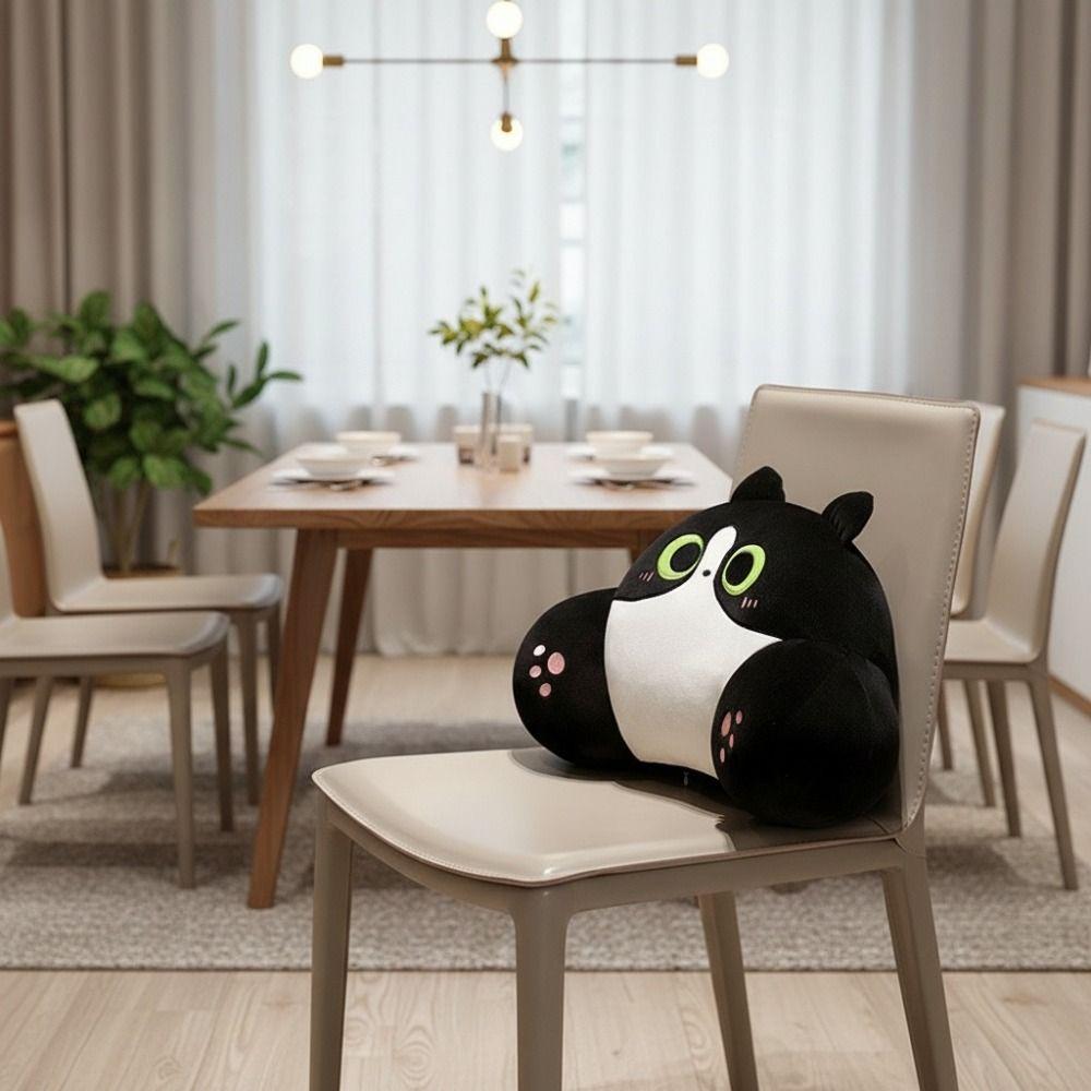 Ergonomic Chair Seat Backrest Cushion Thickened Throw Pillow Cat Shape Waist Pillow Sofa