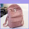 Mochila Casual de Veludo para Viagem e Escola com Grande Capacidade e Design Leve