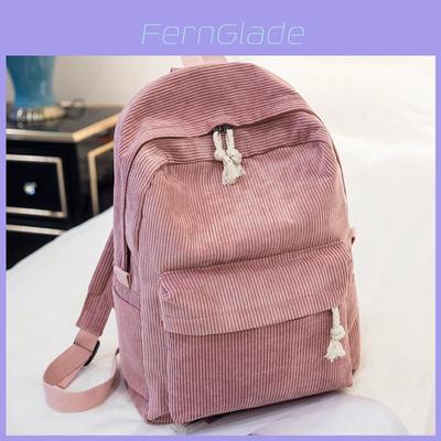 Casual Corduroy Backpack For Travel And School With Large Capacity And Lightweight Design