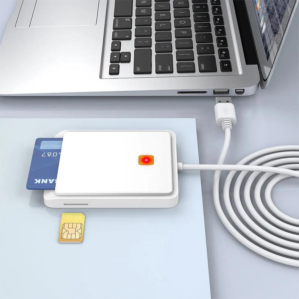 USB 2.0 Smart Card Reader Support Hot Swap Memory for ID Bank SIM CAC ID Card Cloner Connector Adapter for Windows 7/8/8.1/10