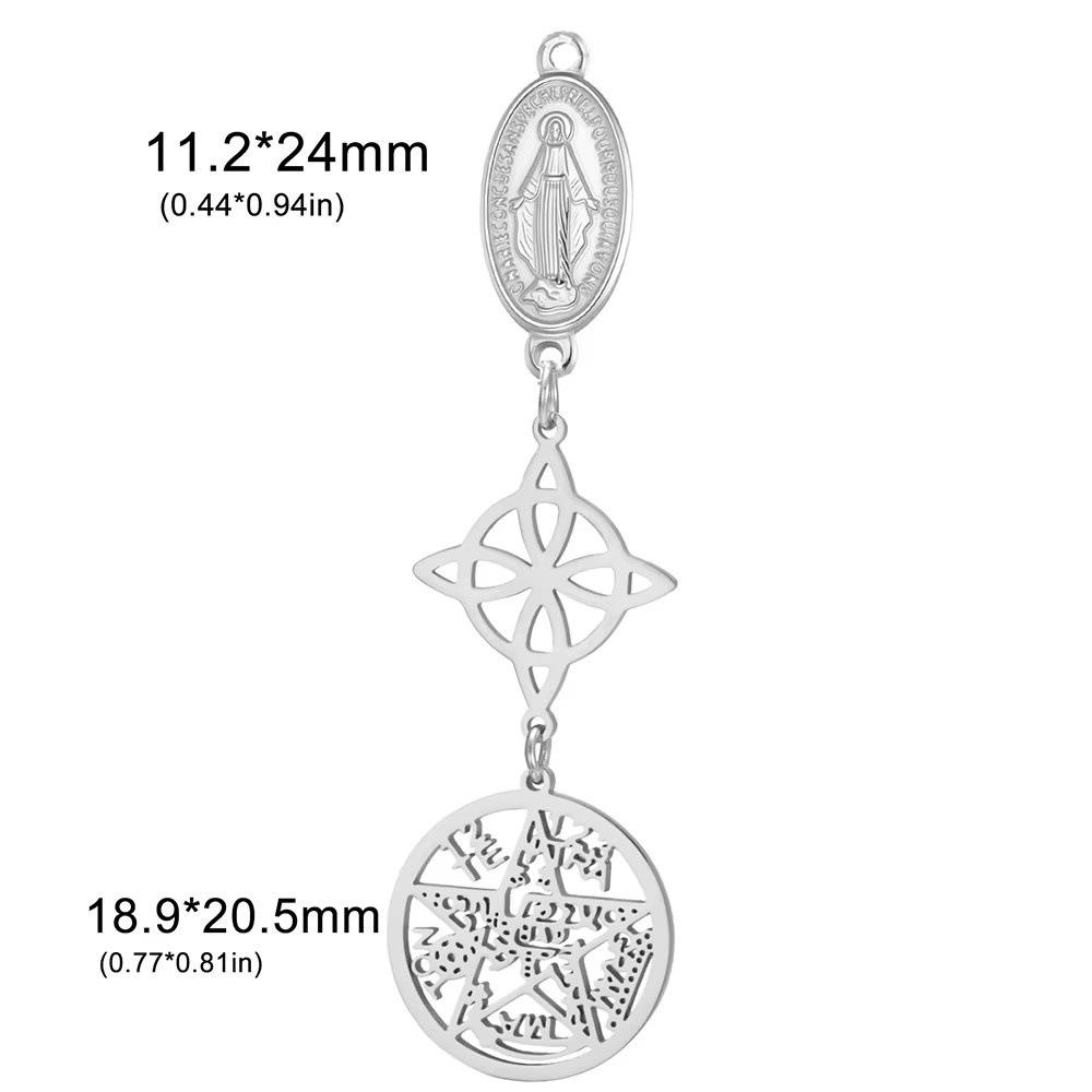 Collana Ciondolo Stella a Cinque Punte Svuotata a Forma di S con Doppio Foro Design Versatile Nodo Miko Gioielli