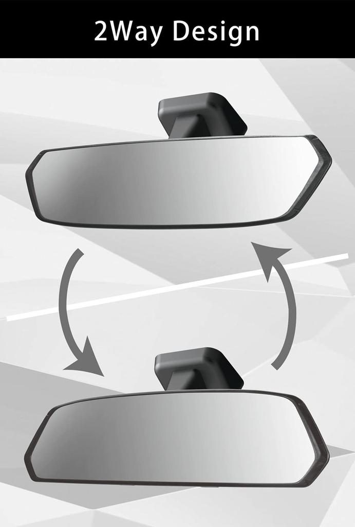 Carmate Car Rearview Mirror Field of 3000SR Gently Curved Mirror Chrome Mirror DZ563 [2.3x View] CF-8 [300mm]