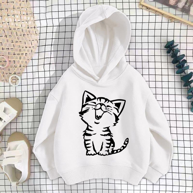 2026 Spring/Autumn Korean Style Girls' Printed Drop Shoulder Thin Hoodie