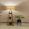 Shade Is Not Include Stylish Wooden Floor Lamp With 3 Tier Shelf For Home Decor || Living Room || Bed Room